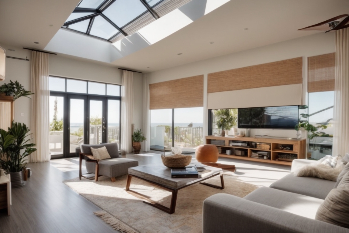 Long Beach home interior with soft natural light through window film