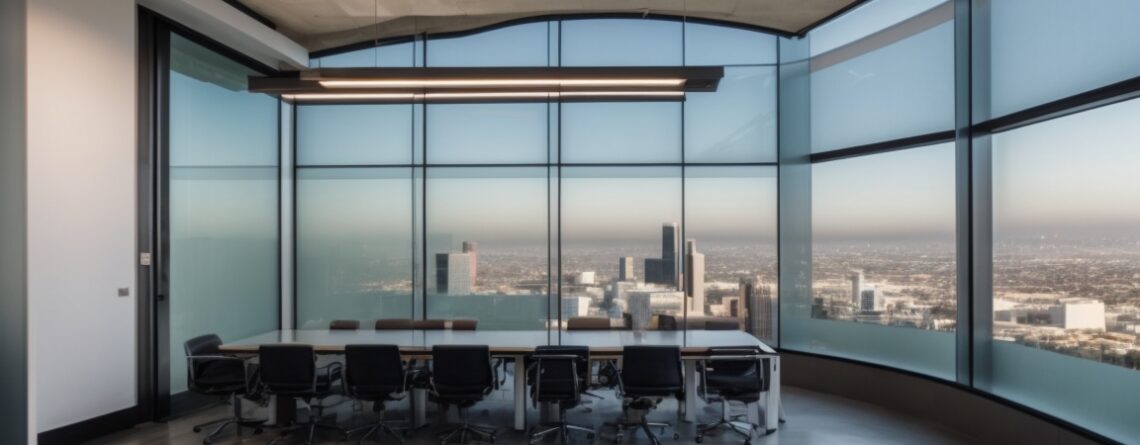 Los Angeles office with frosted window films for privacy
