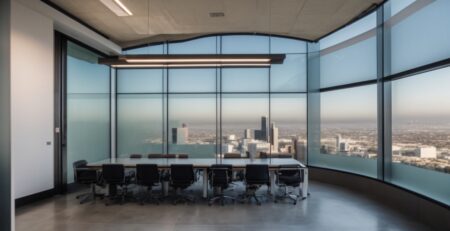 Los Angeles office with frosted window films for privacy