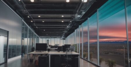 Las Vegas office with thermal window film installed