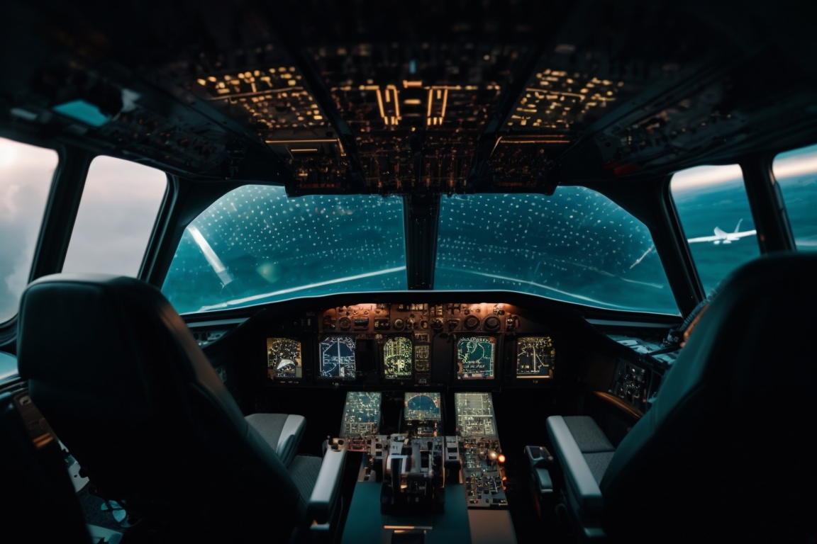 Aircraft cockpit with window film filtering laser beams