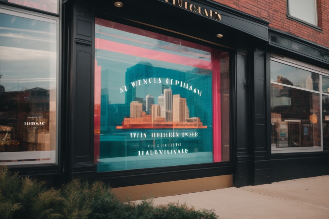 Kansas City storefront with custom designed window film, vibrant branding