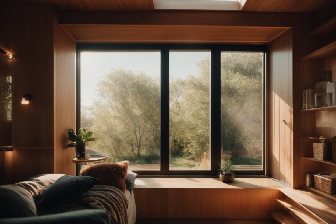 home with opaque windows for privacy and sunlight filtering