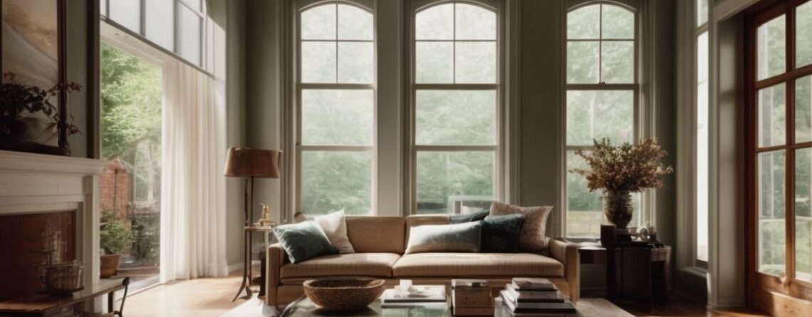 Boston home interior with UV protective window film, cozy furnishings