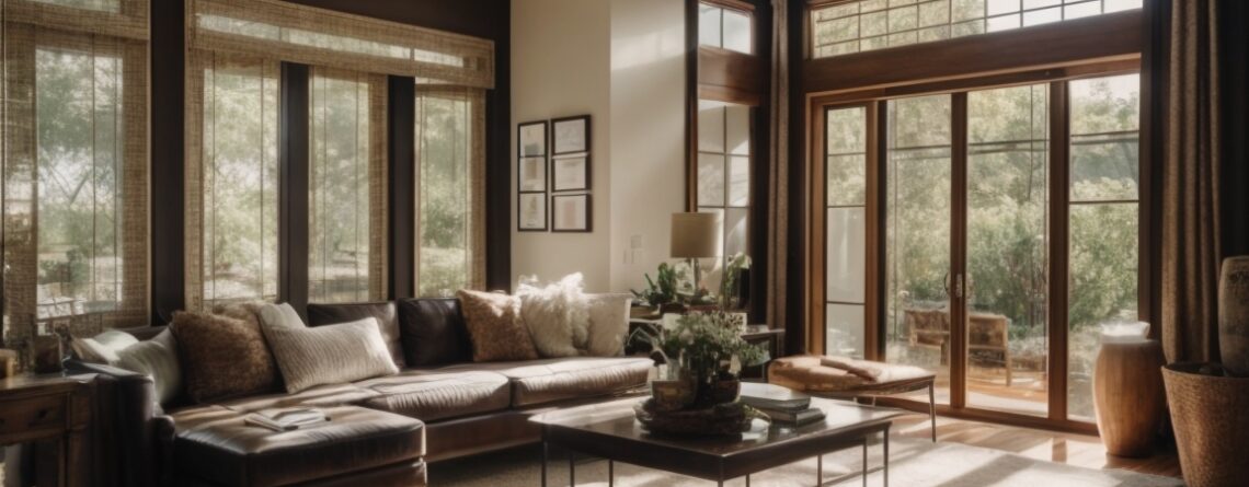 Sacramento home interior with decorative, privacy-enhancing window film