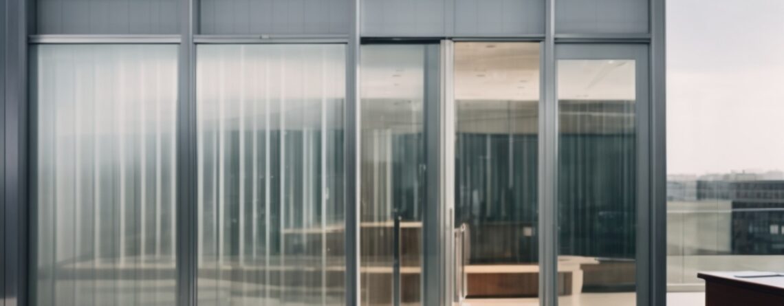 interior office space with opaque decorative window films