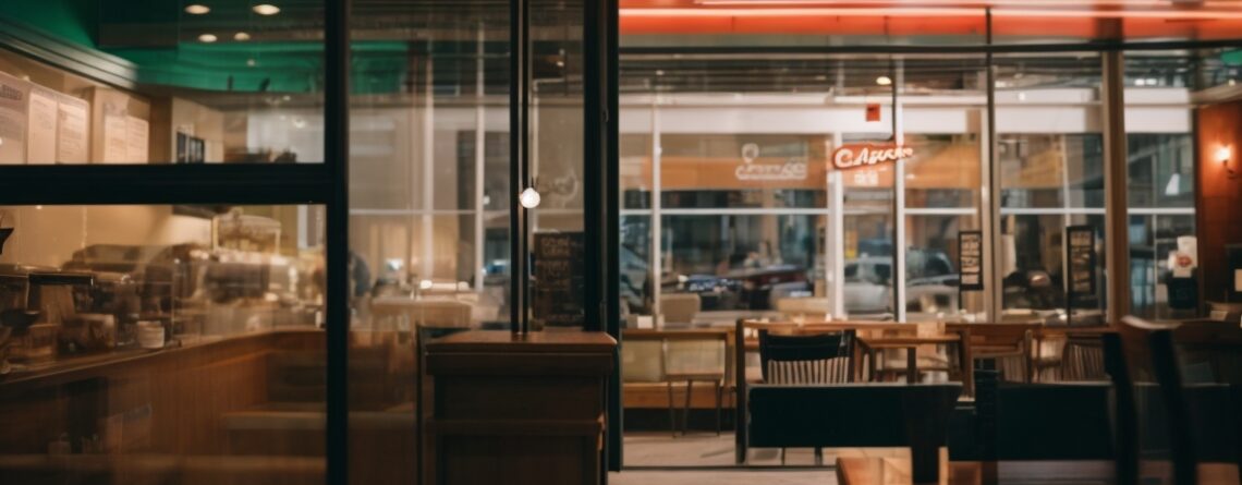 Elgin coffee shop with decorative opaque window film and vibrant interior
