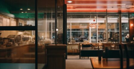 Elgin coffee shop with decorative opaque window film and vibrant interior